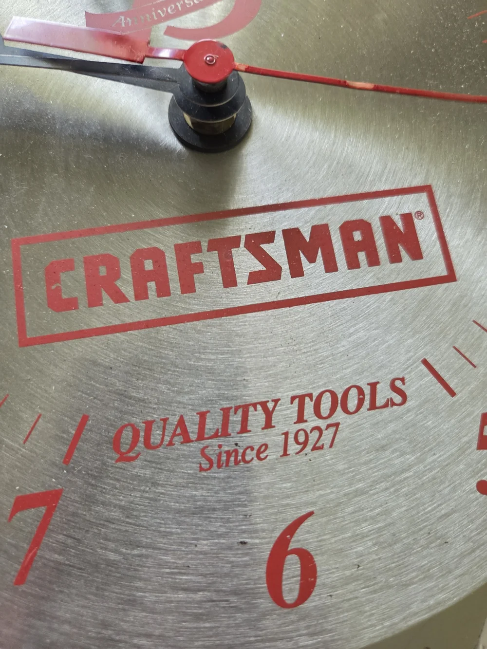 Vintage Craftsman Tools 75th Anniversary Saw Blade Clock USA